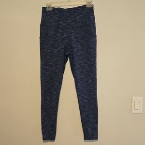 Manduka Navy Textured Leggings